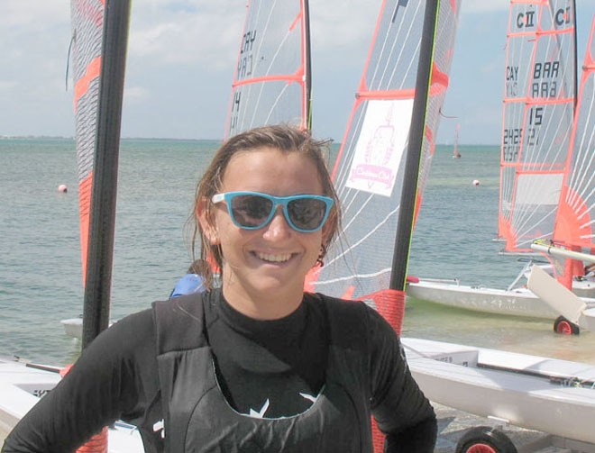Team Jamaica: Jamaican Marina Maffessanti is studying in Cayman and sails out of the host Club © Byte Class http://bytechamps.org/
